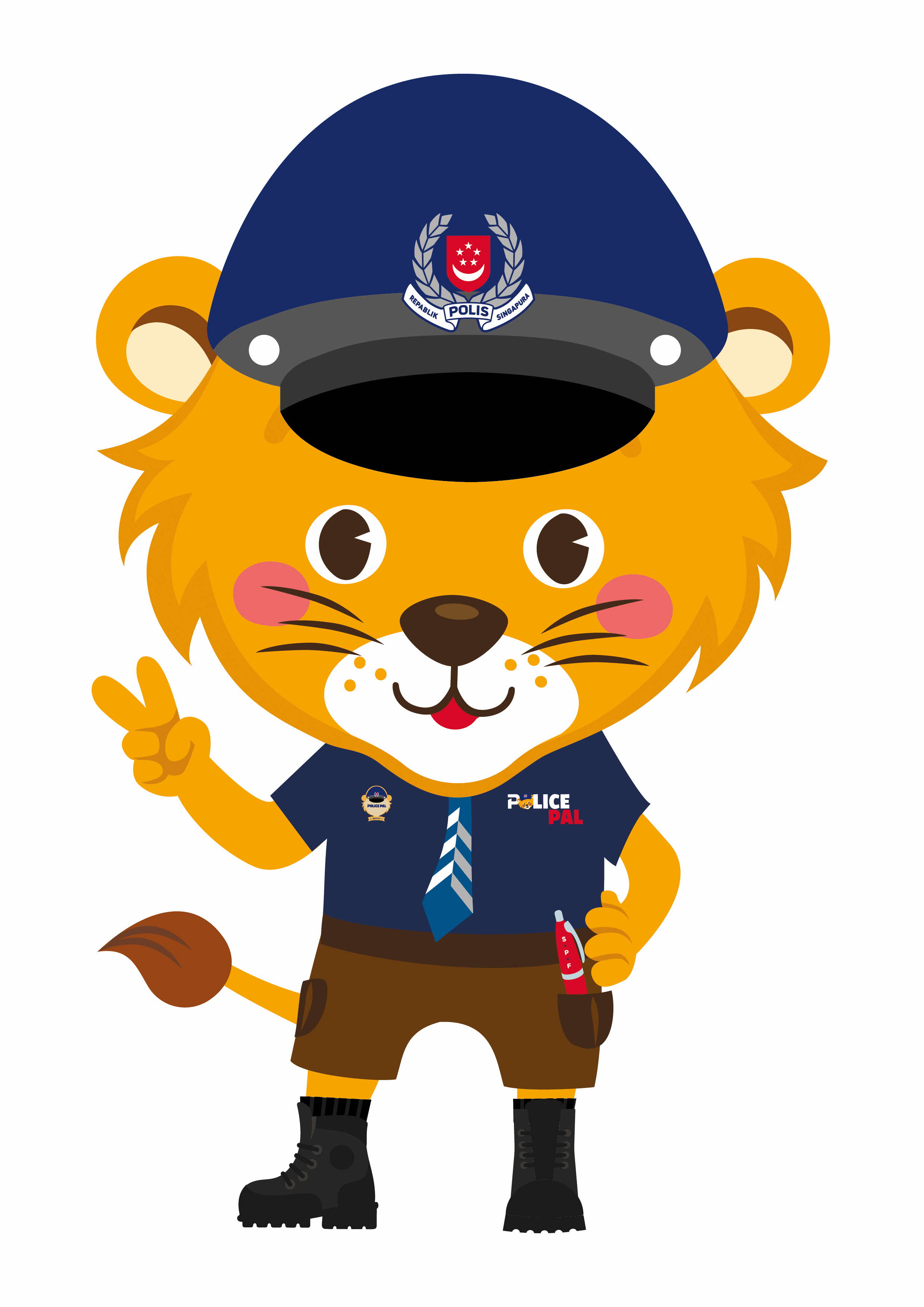 A cartoon lion wearing a hat and uniform