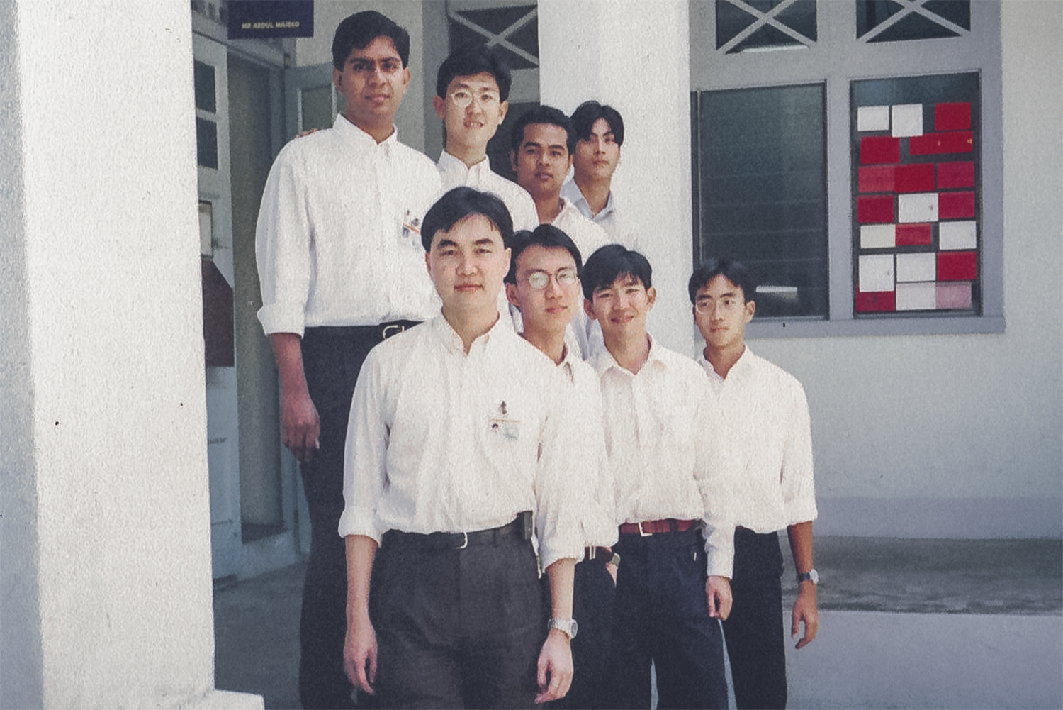 The pioneering officers of the PPU stand in a line, looking at the camera proudly. The PPU was set up on 1 March 1996.