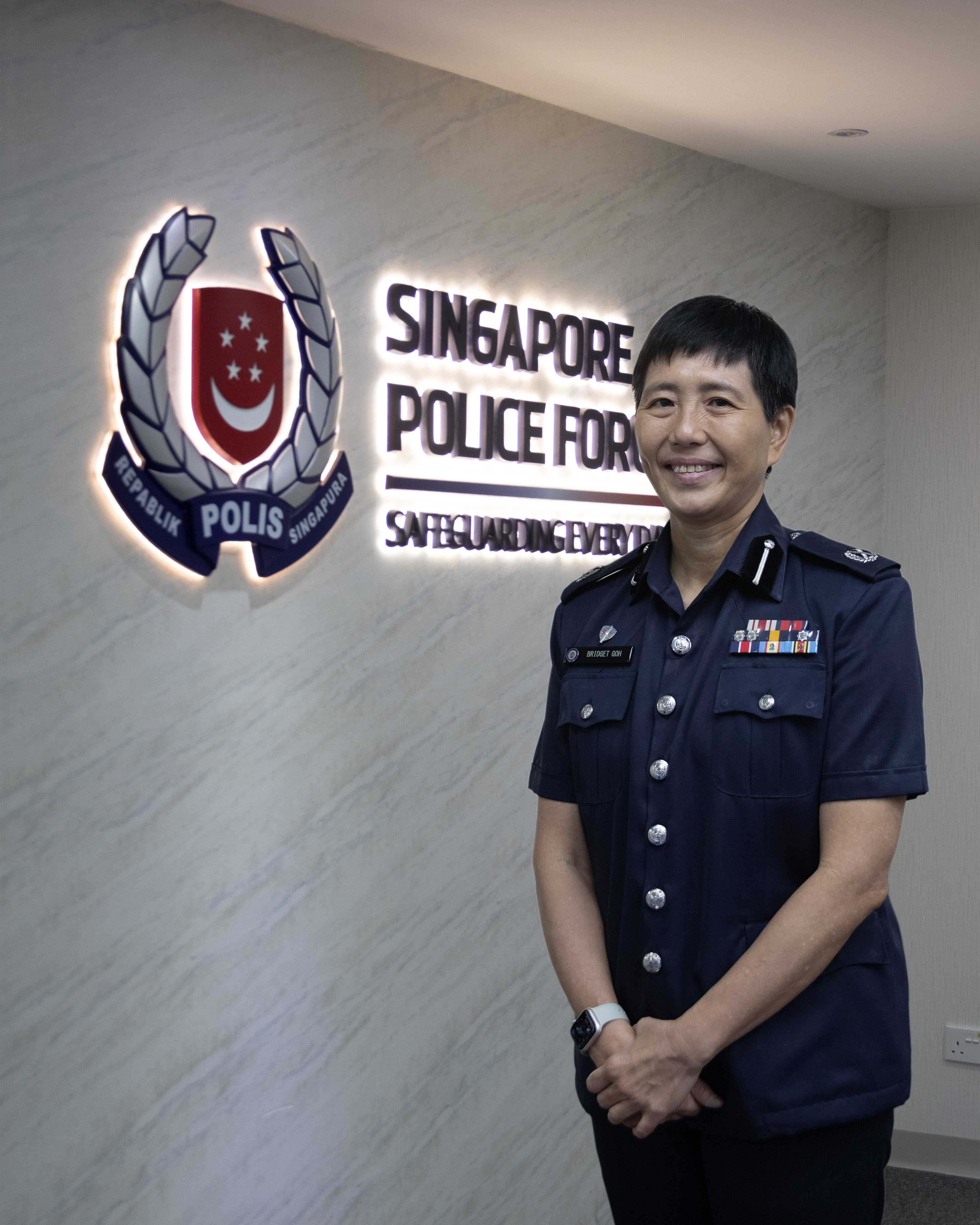 With dedication and resilience, DAC Bridget Goh has served in the SPF for 32 years. PHOTO: Rose Maswida