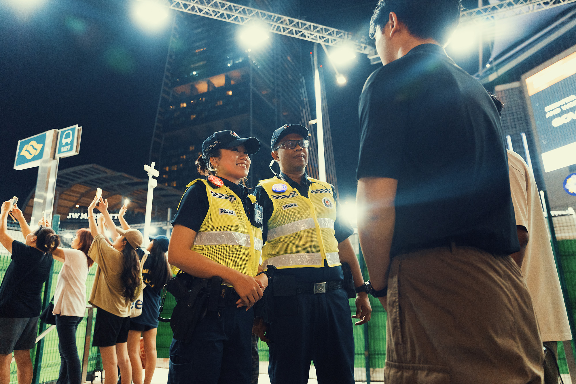 Ready to help: Assisting members of the public with their queries.