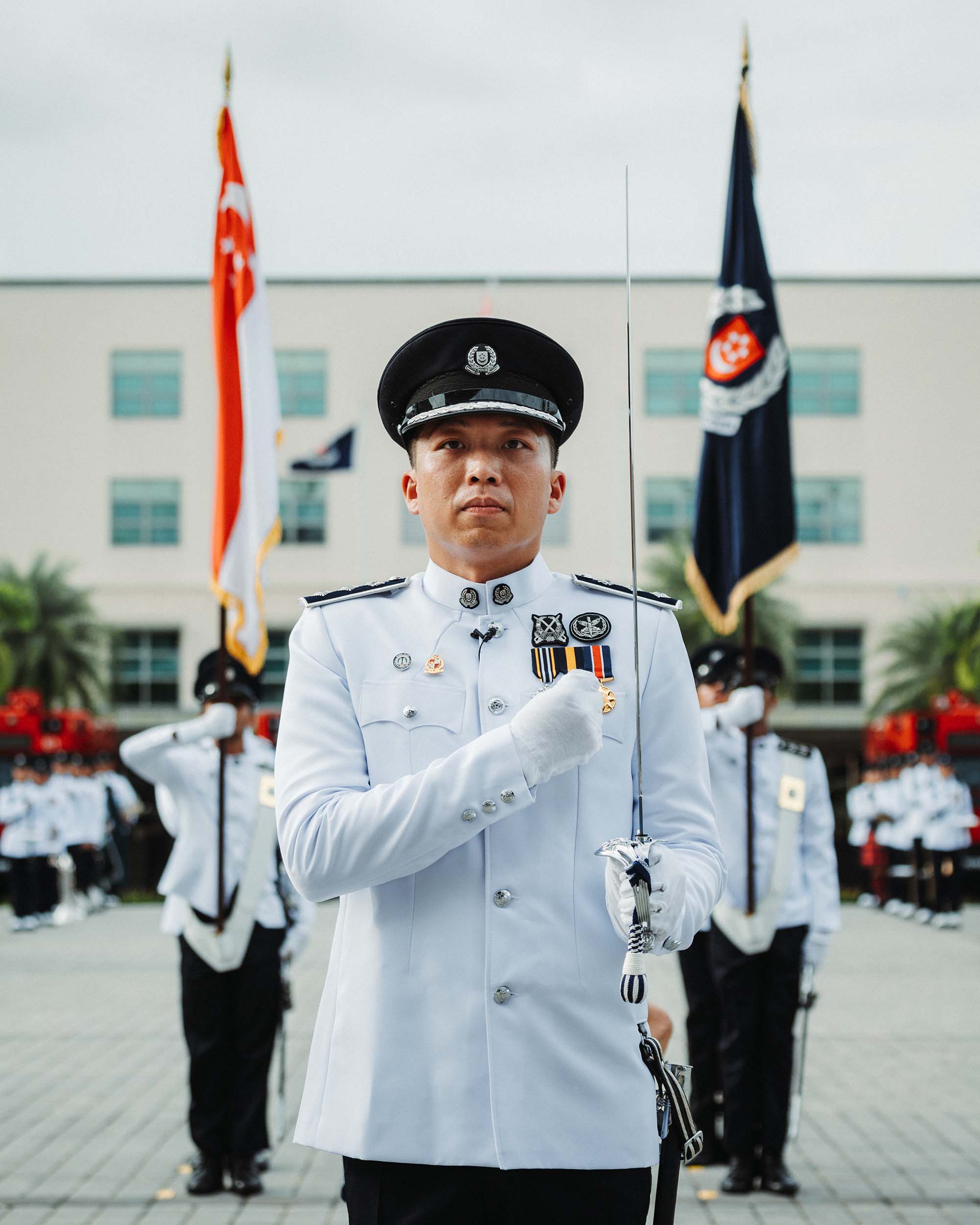 For Supt Koh Chao Rong, it’s an honour to serve as the Parade Commander and march with pride, purpose and unity with his fellow officers. PHOTOS: Naveen Raj