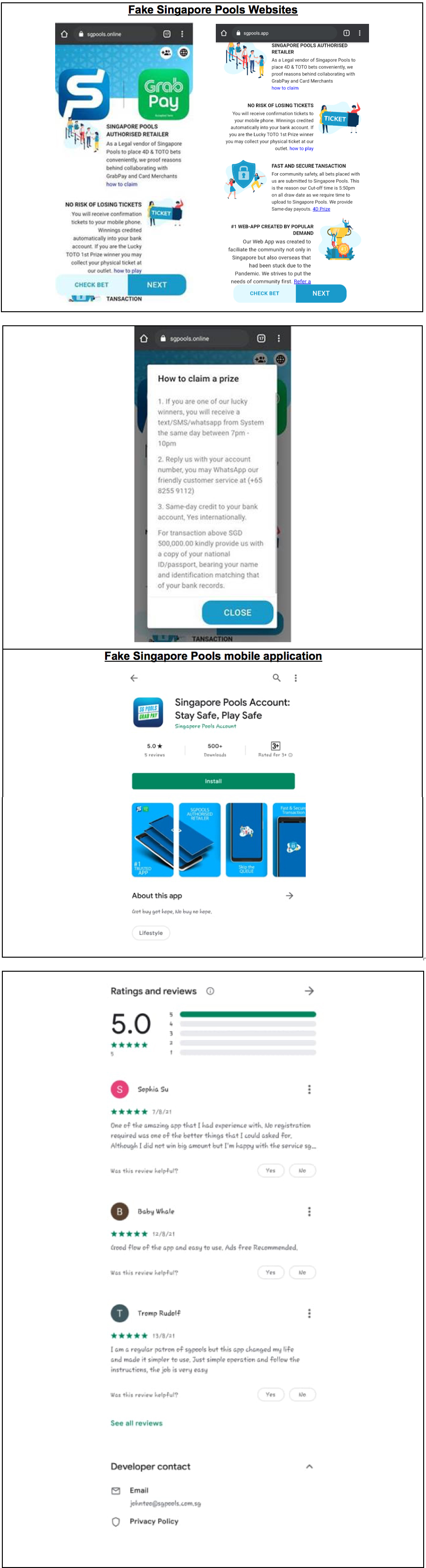Police Advisory – Fake Singapore Pools Websites And Mobile Applications