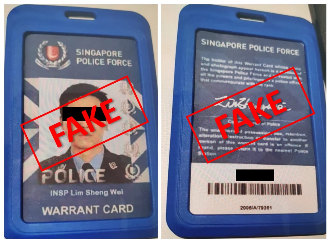 Police Advisory On Government Officials Impersonation Scams Involving Fake Police Warrant Card