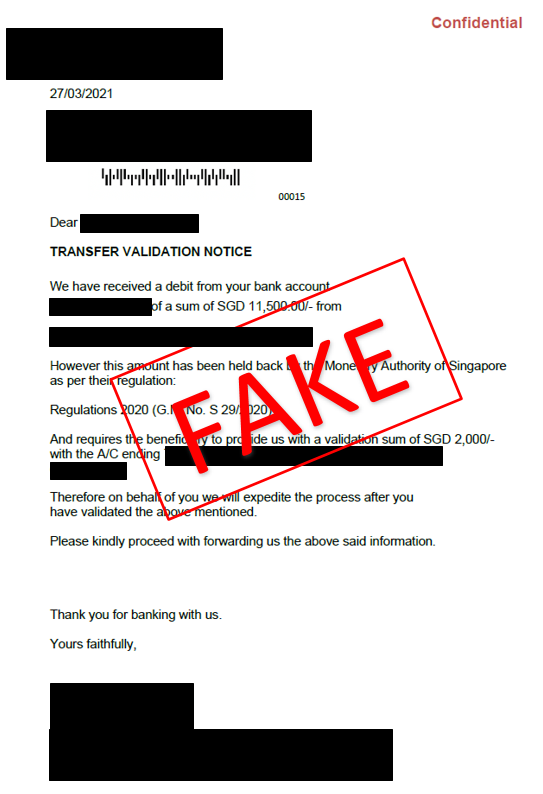 Police Advisory On Loan Scam Involving Fake Letters Or Emails Purportedly From Banks And Government Agencies