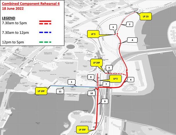 Traffic Arrangement For National Day Parade 2022 – Combined Component Rehearsal 4