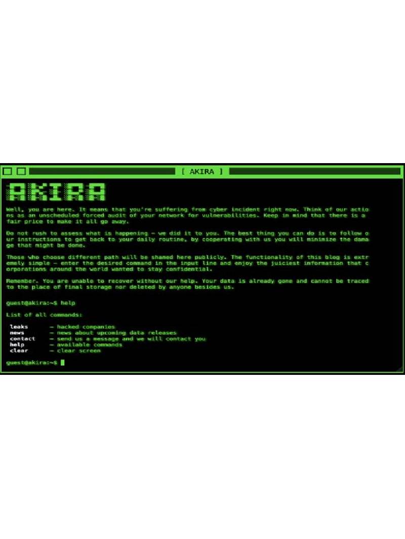 Joint Advisory On Akira Ransomware
