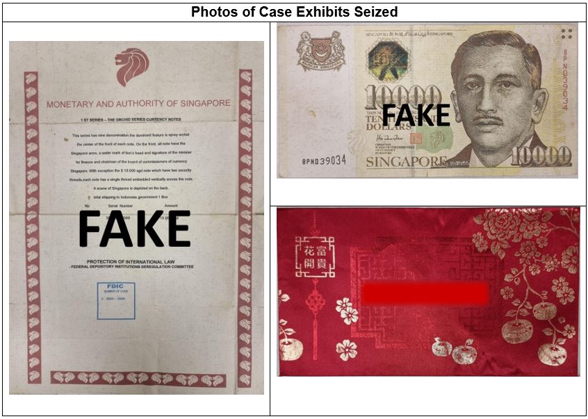 Three Persons Arrested For Using A Counterfeit S$10,000 Currency Note